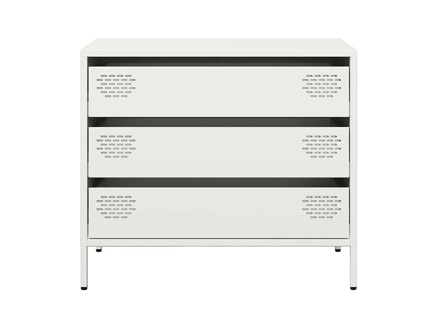 Credenza | Buffet | Armadio Bianca 68x39x58,5 cm in Acciaio Laminato a Freddo