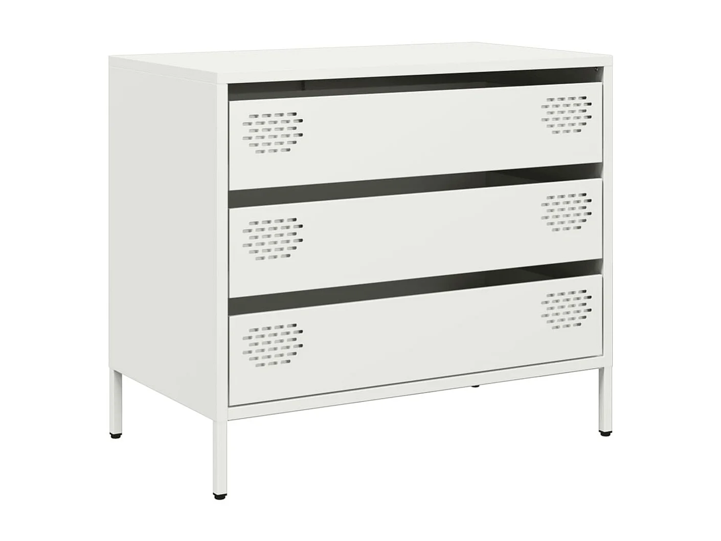 Credenza | Buffet | Armadio Bianca 68x39x58,5 cm in Acciaio Laminato a Freddo