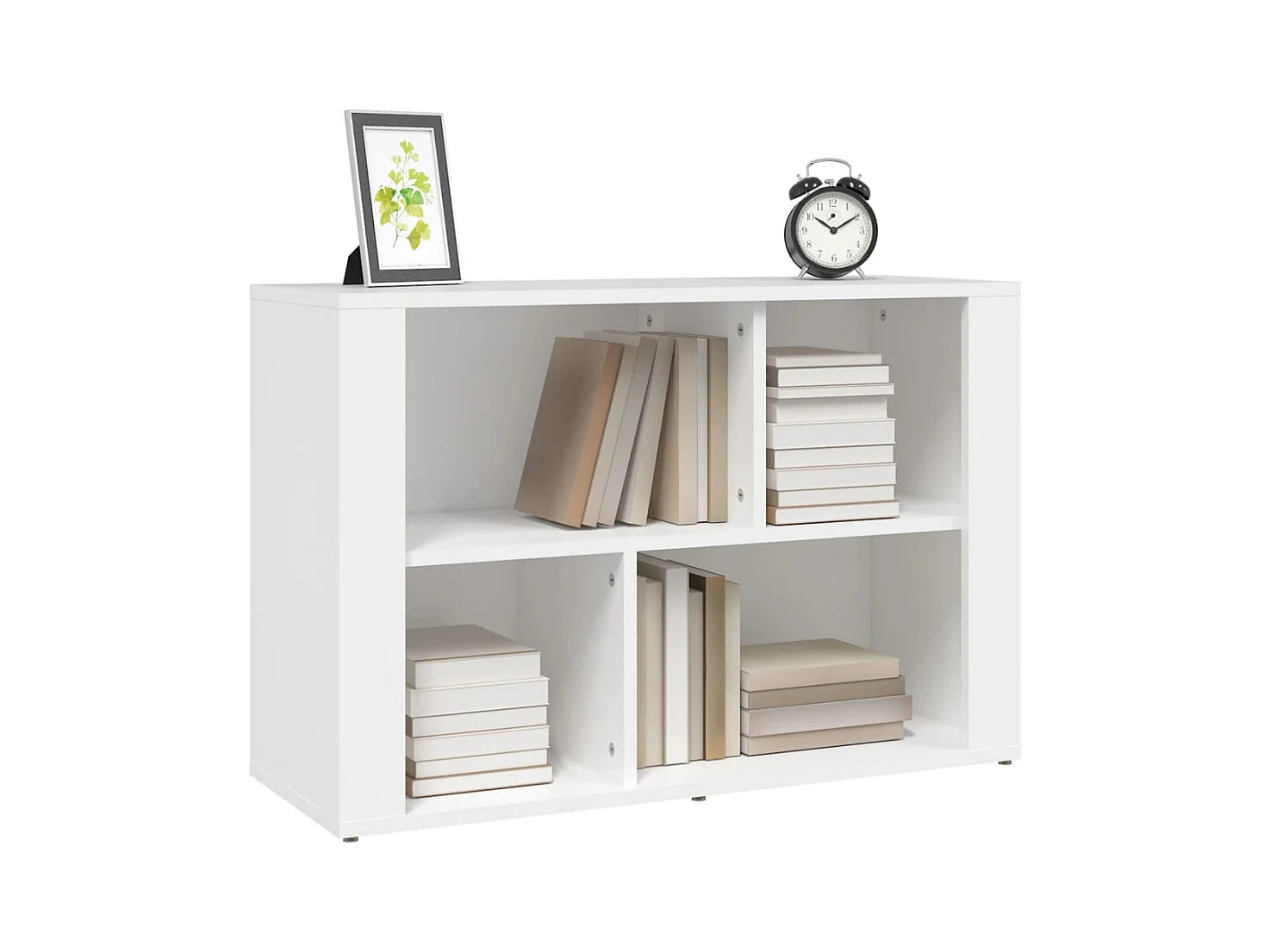 Credenza | Buffet | Armadio Bianca 80x30x54 cm in Legno Multistrato