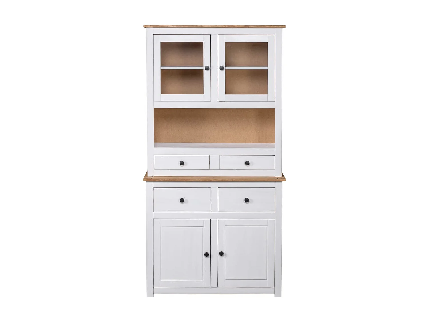 Buffet | Commode à tiroir | Meuble de rangement haut Blanc 93x40,5x180 cm Pin Gamme Panama