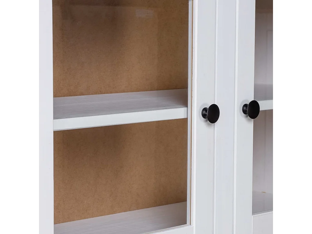 Buffet | Commode à tiroir | Meuble de rangement haut Blanc 93x40,5x180 cm Pin Gamme Panama