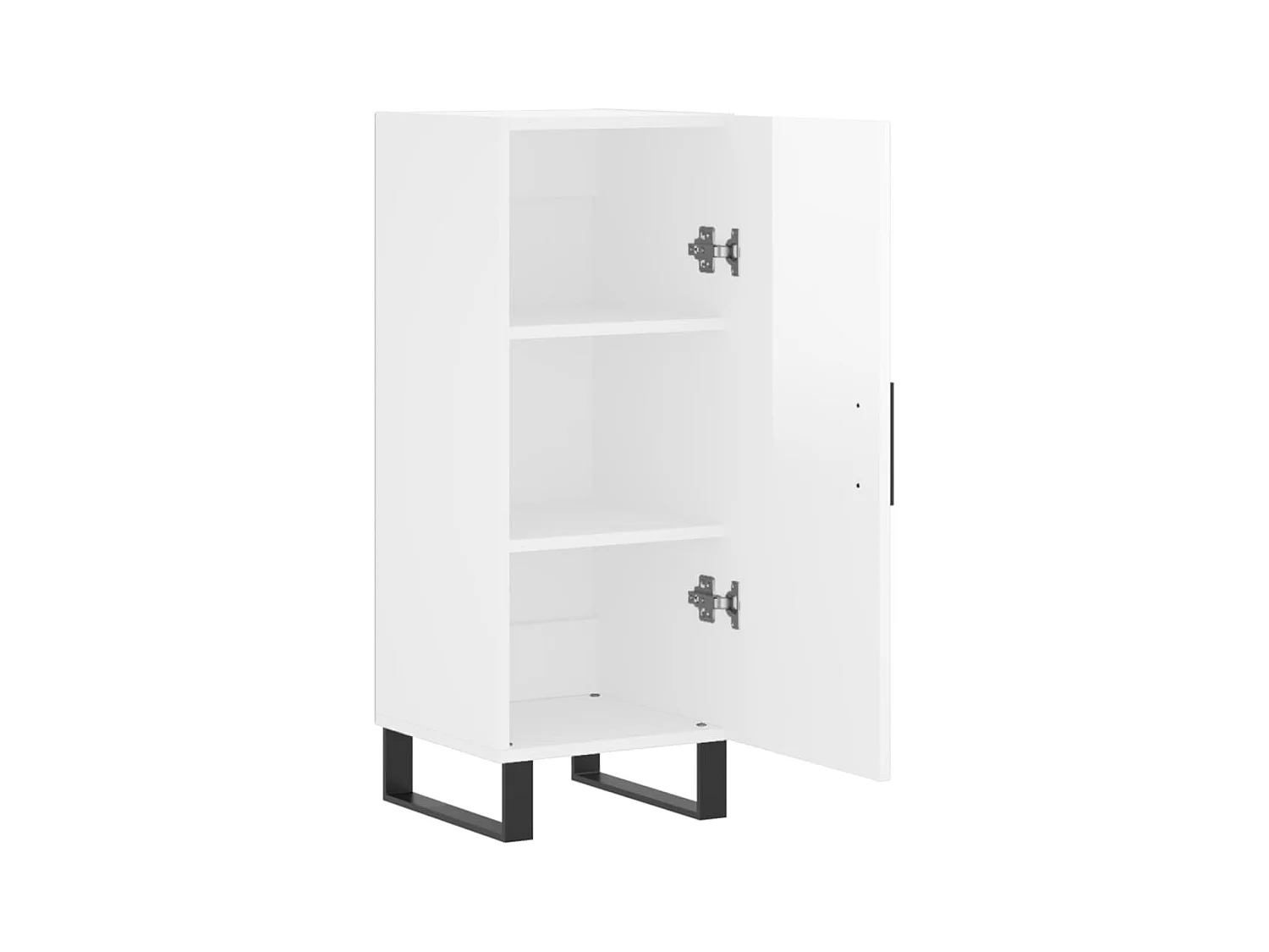 Credenza | Buffet | Armadio Bianco Lucido 34,5x34x90 cm in Legno Multistrato