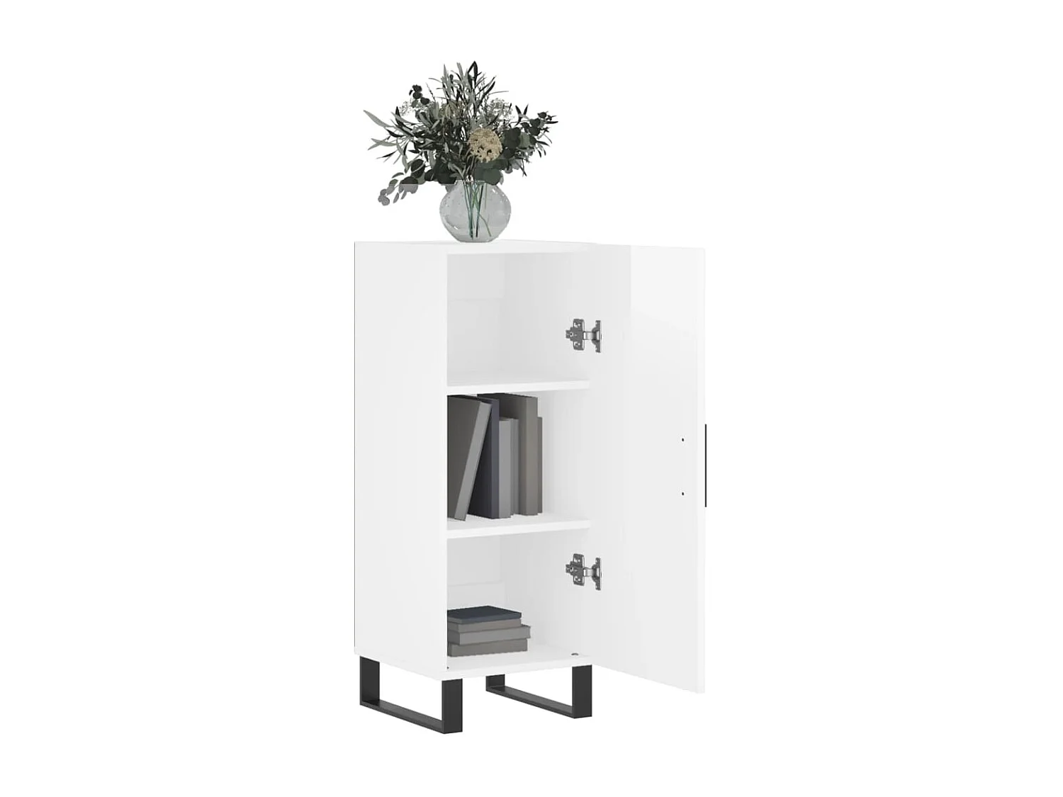 Buffet | Bahut | Meuble de rangement Blanc brillant 34,5x34x90 cm Bois d'ingénierie