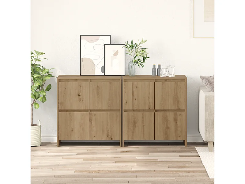 Credenza | Buffet | Armadio con porta 2 pcs rovere artigianale 70 x 41 x 75 cm