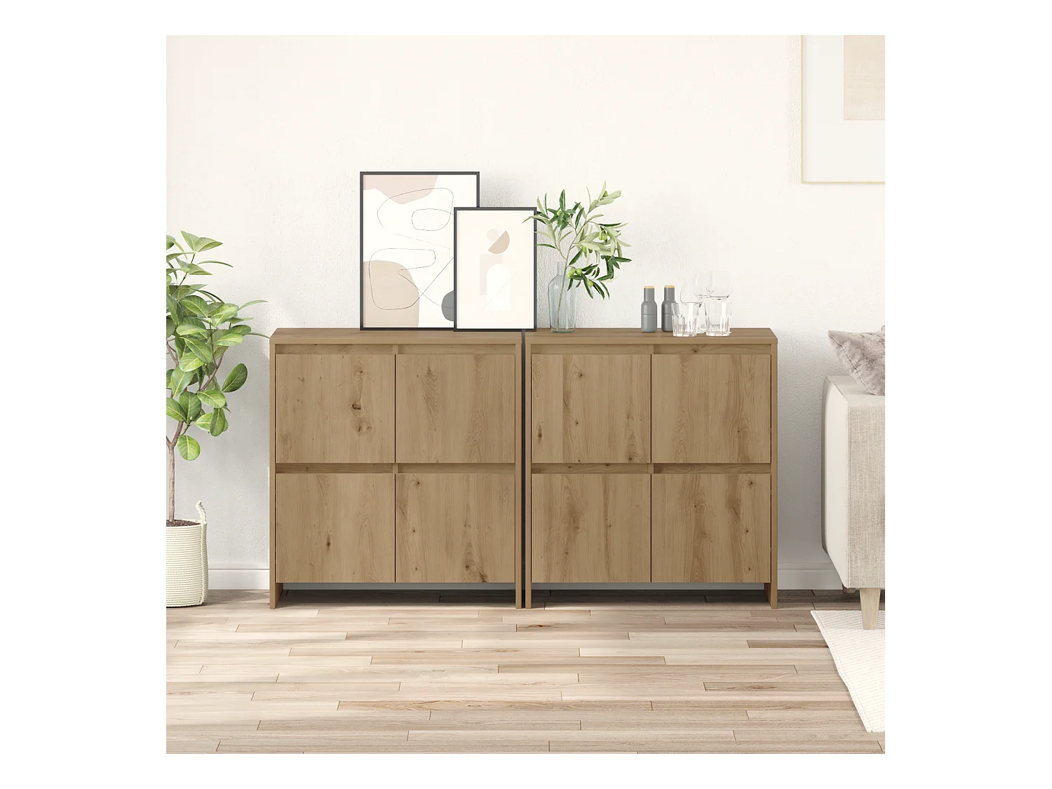 Credenza | Buffet | Armadio con porta 2 pcs rovere artigianale 70 x 41 x 75 cm