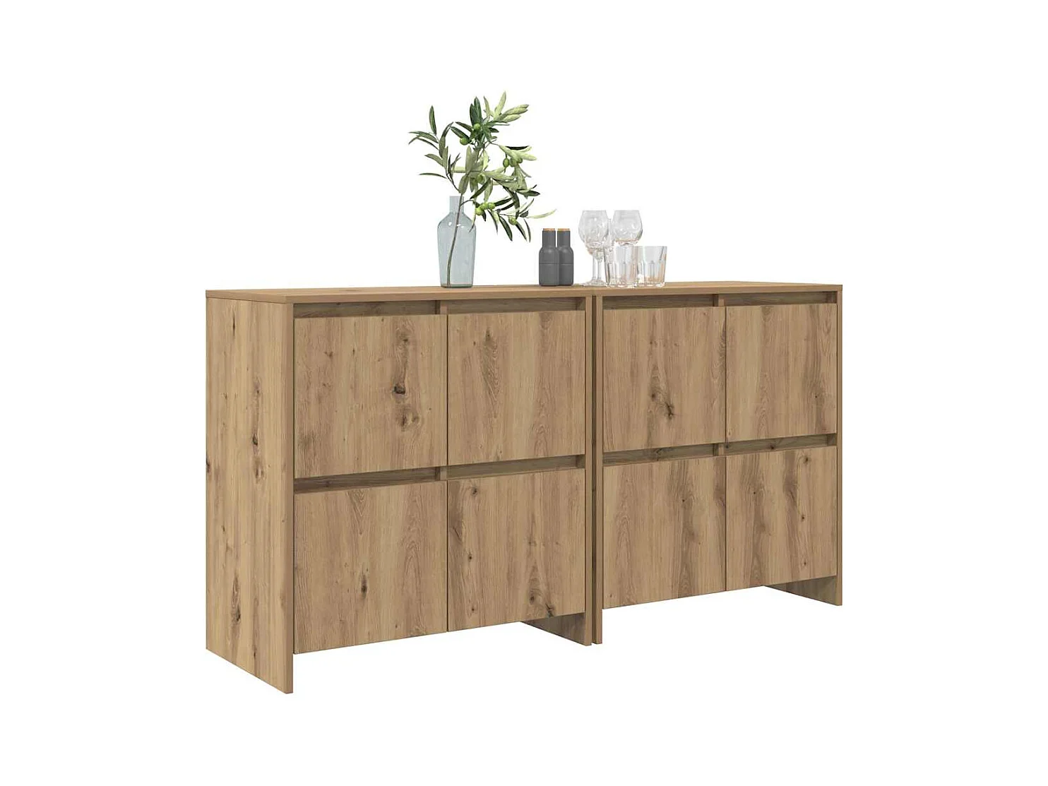 Credenza | Buffet | Armadio con porta 2 pcs rovere artigianale 70 x 41 x 75 cm