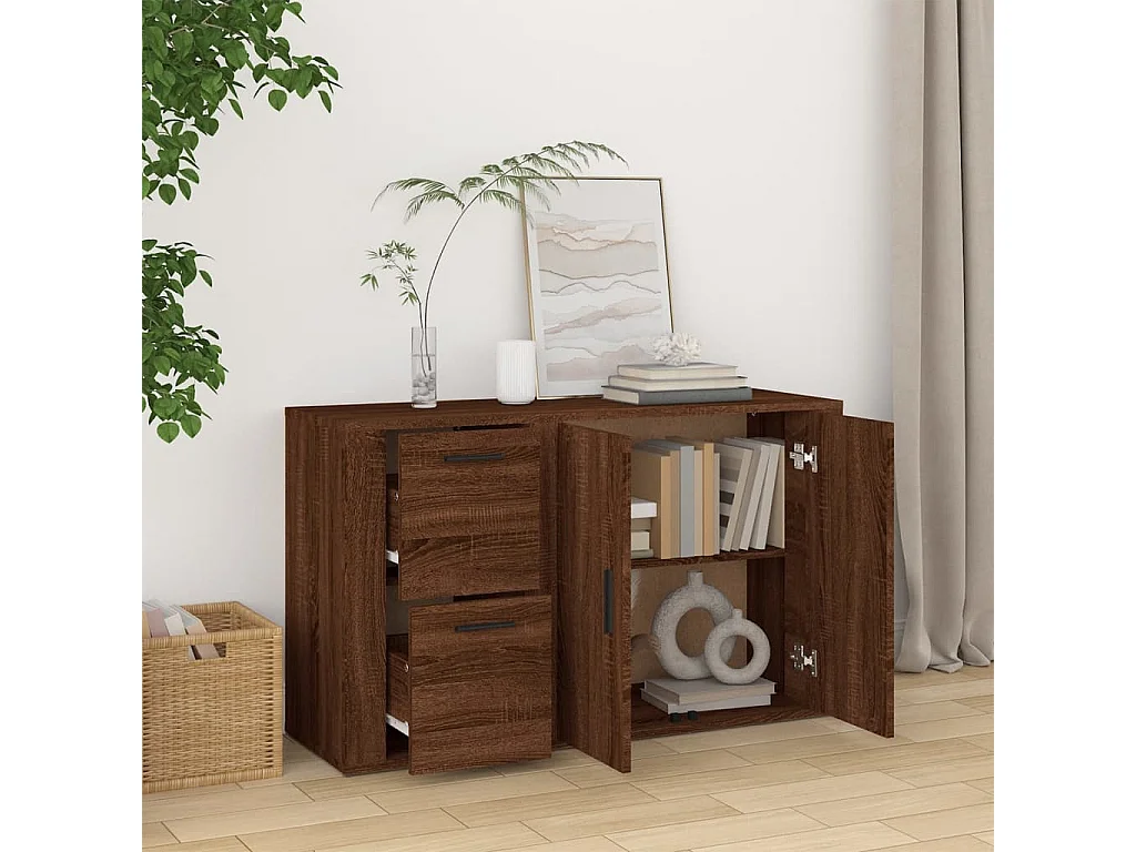 Buffet | Bahut | Meuble de rangement Chêne marron 100x33x59,5 cm Bois d'ingénierie