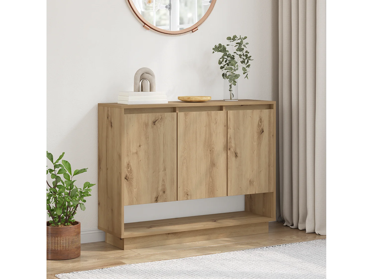 Buffet | Sideboard | Dressoir Artisan Eiken 97 x 29 x 75 cm Bewerkt hout