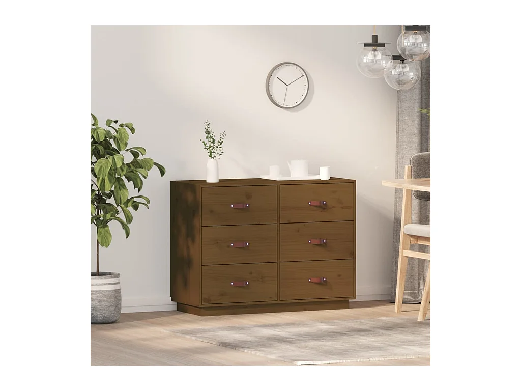 Buffet | Bahut | Meuble de rangement Marron miel 100x40x75 cm Bois massif de pin