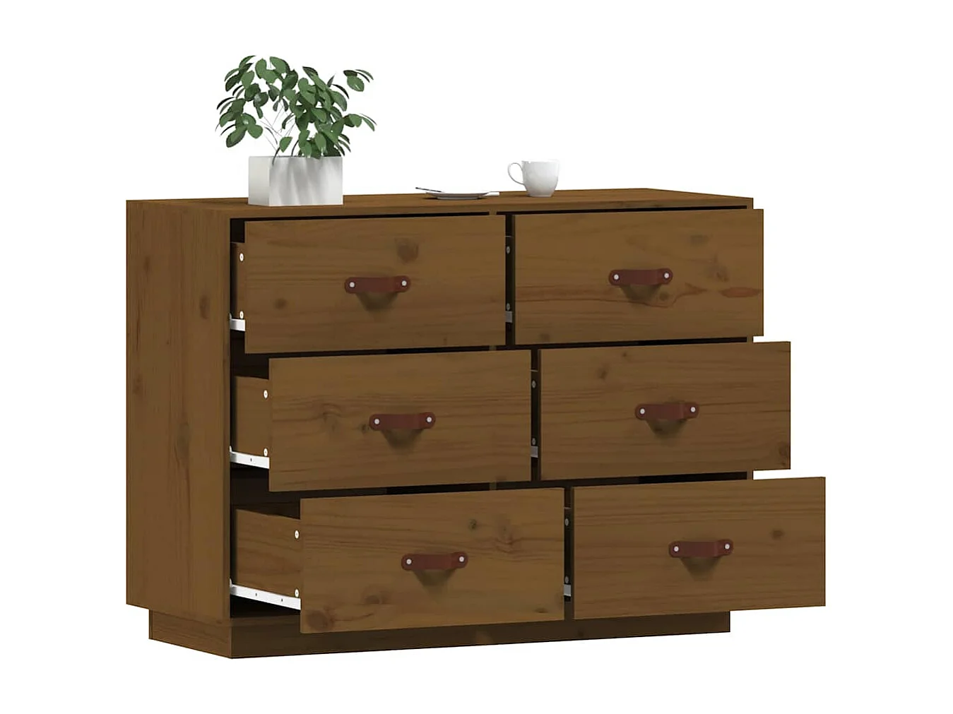 Buffet | Bahut | Meuble de rangement Marron miel 100x40x75 cm Bois massif de pin