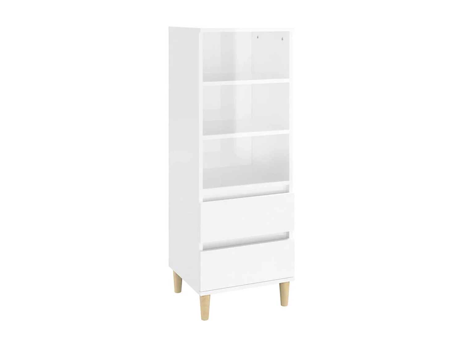 Credenza | Buffet | Armadio Bianco Lucido 40x36x110 cm in Legno Multistrato