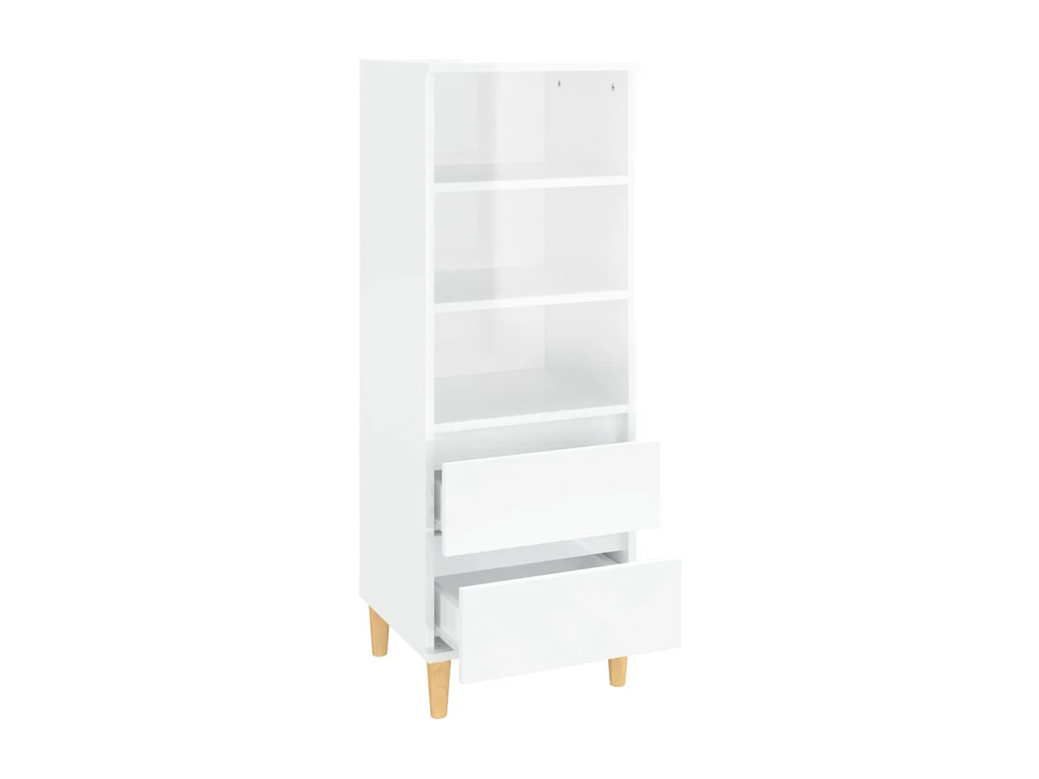 Credenza | Buffet | Armadio Bianco Lucido 40x36x110 cm in Legno Multistrato