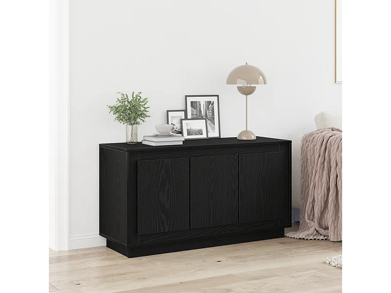 Sideboard | Credenza | Armadio Nero Rovere 102x35x55 cm Legno ingegnerizzato