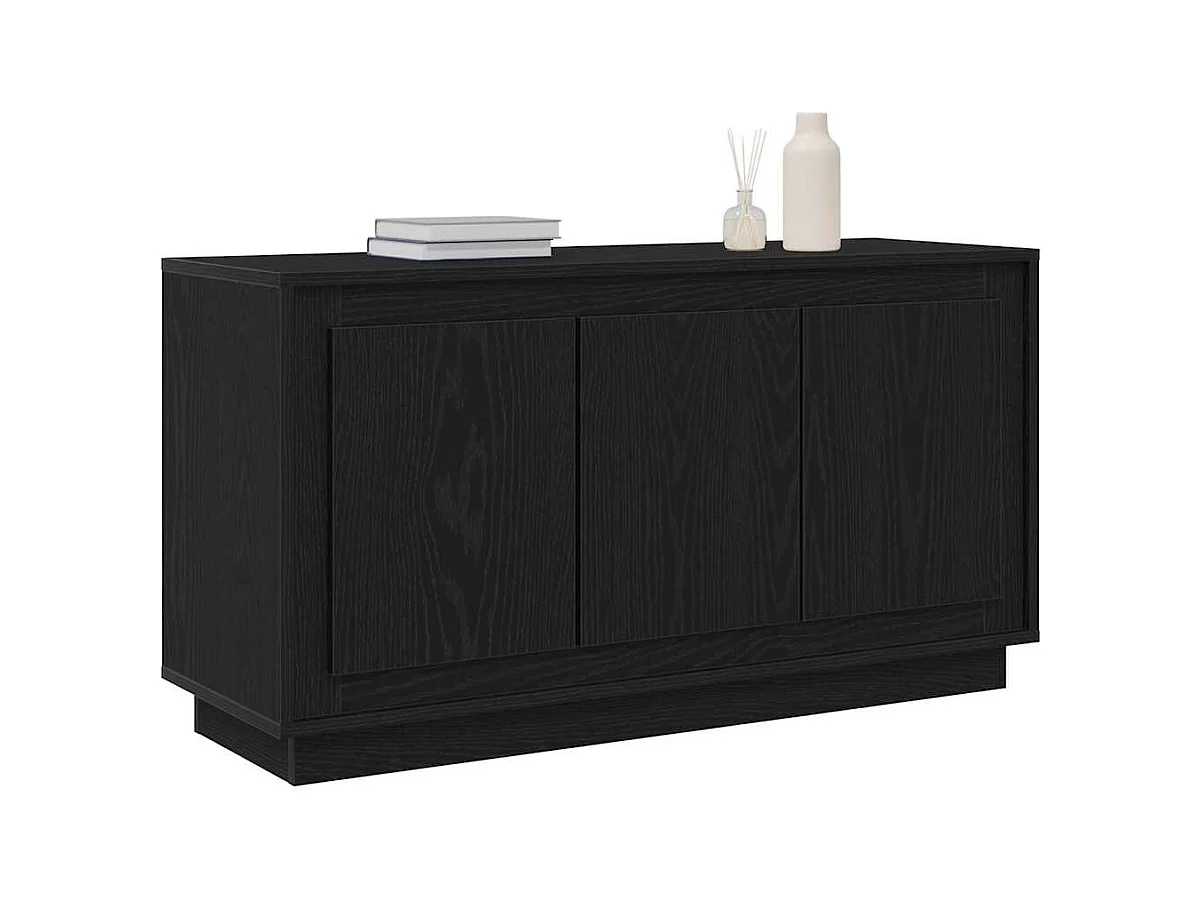 Sideboard | Credenza | Armadio Nero Rovere 102x35x55 cm Legno ingegnerizzato