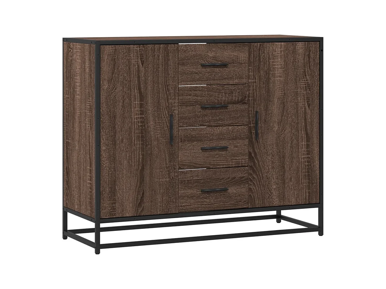 Credenza | Buffet | Armadio Rovere Marrone 92x35x76 cm in Legno Multistrato