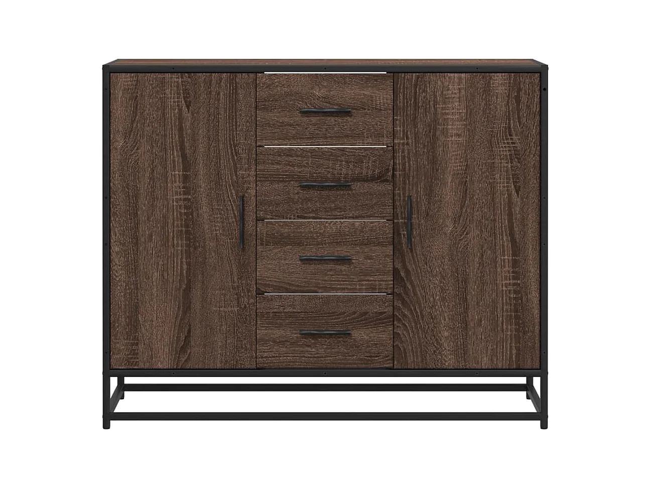 Credenza | Buffet | Armadio Rovere Marrone 92x35x76 cm in Legno Multistrato
