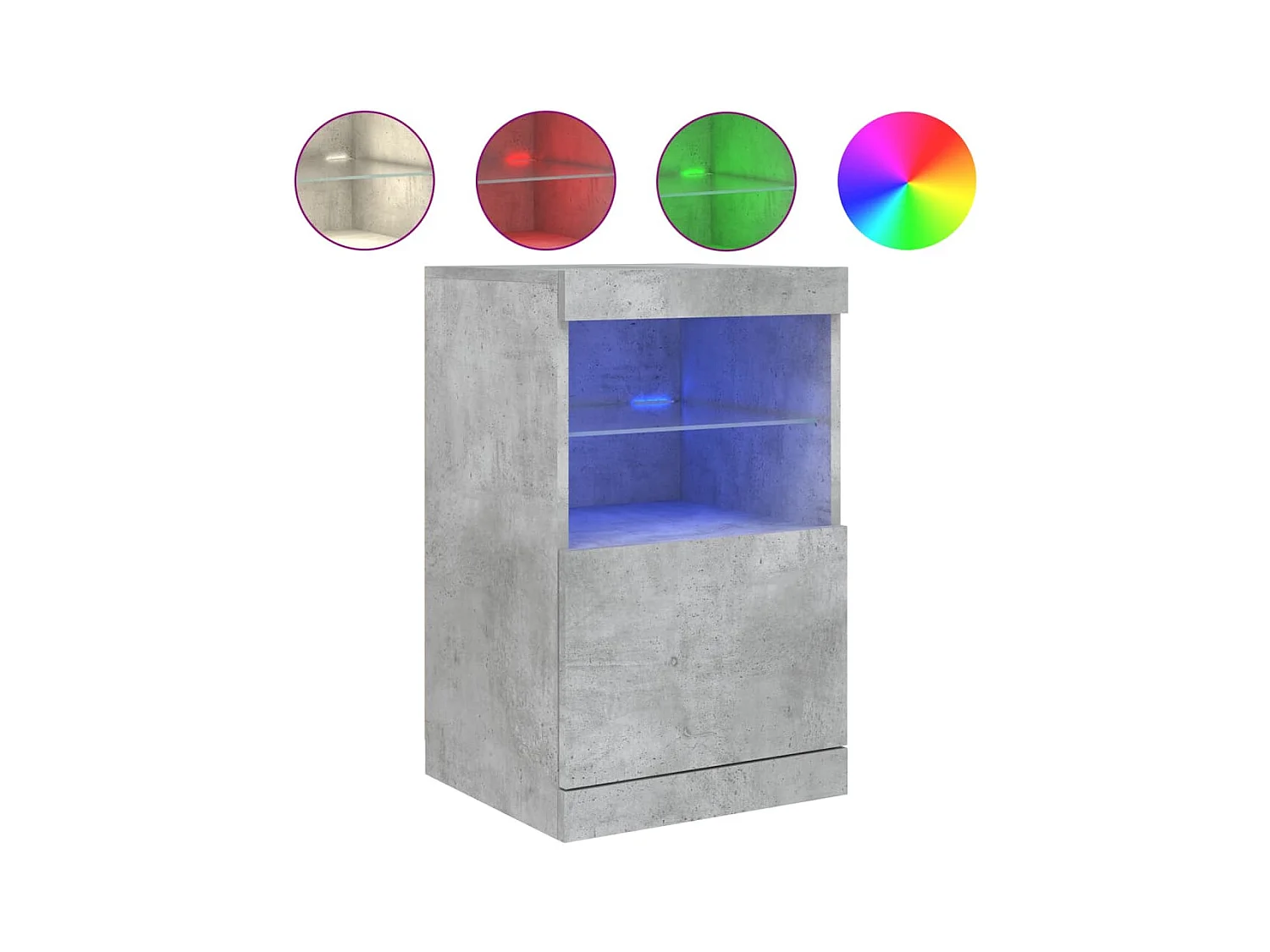 Buffet | Bahut | Meuble de rangement avec lumières LED gris béton 41x37x67 cm