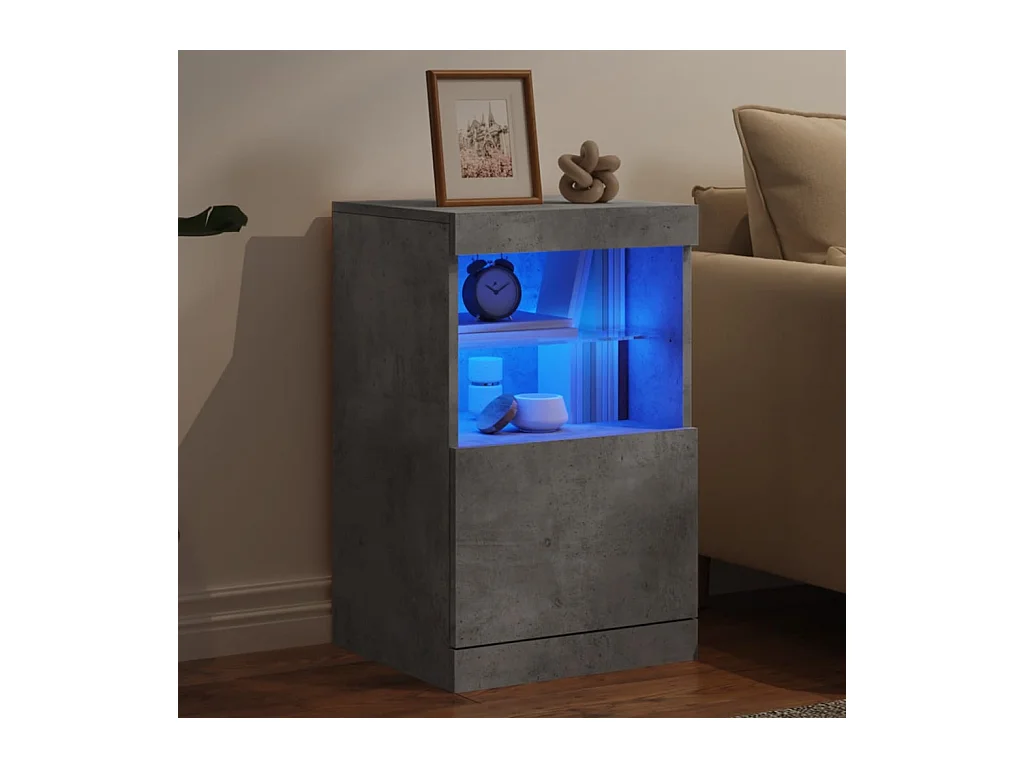 Buffet | Bahut | Meuble de rangement avec lumières LED gris béton 41x37x67 cm