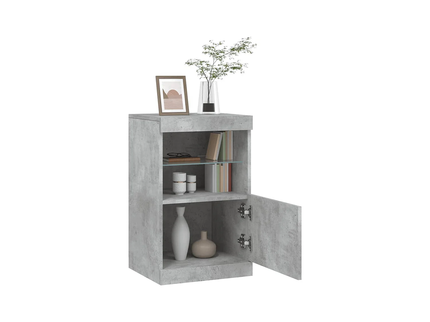 Buffet | Bahut | Meuble de rangement avec lumières LED gris béton 41x37x67 cm