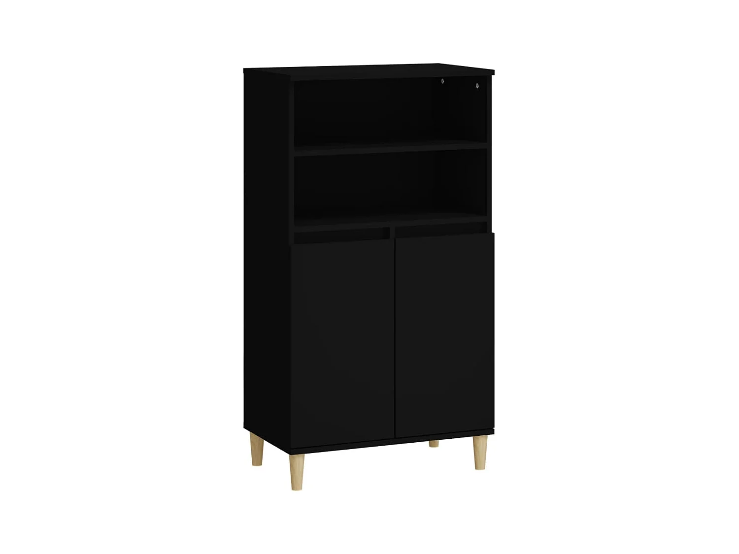 Credenza | Buffet | Armadio Nera 60x36x110 cm in Legno Multistrato