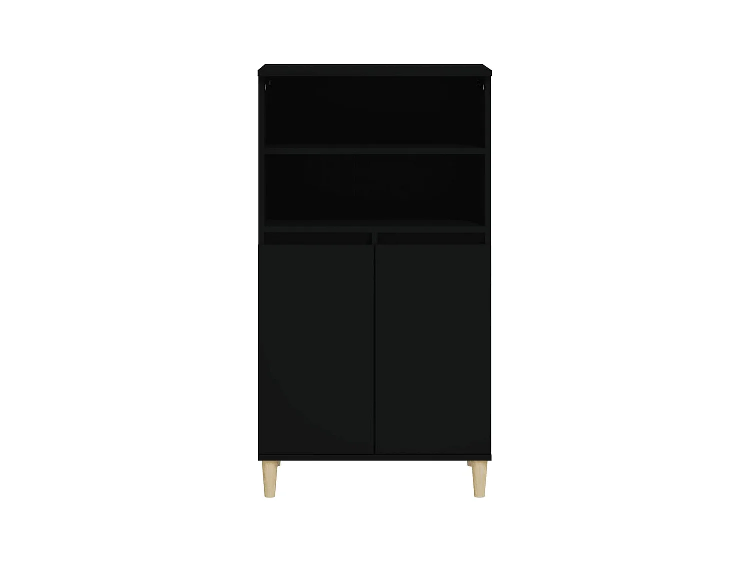 Credenza | Buffet | Armadio Nera 60x36x110 cm in Legno Multistrato