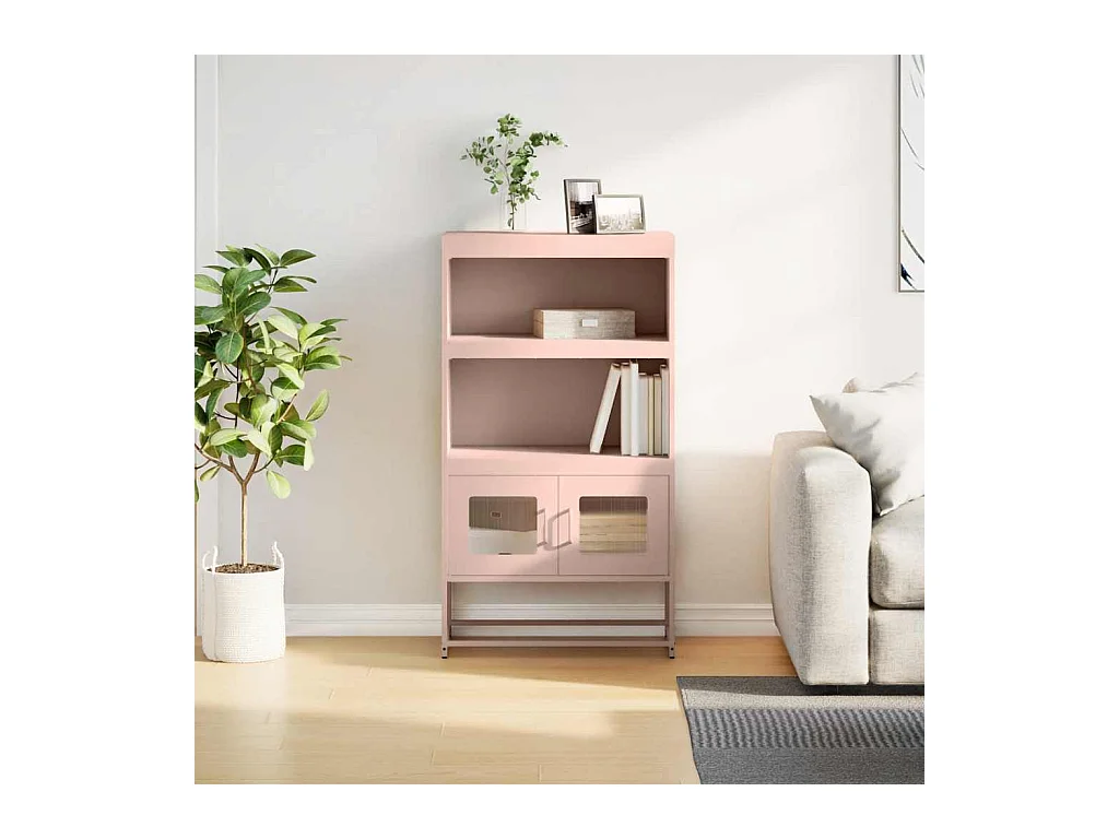 Credenza | Buffet | Armadio Rosa 68x39x123 cm in Acciaio