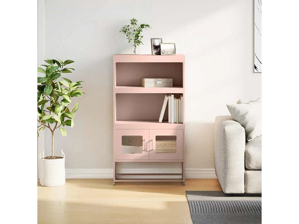 Credenza | Buffet | Armadio Rosa 68x39x123 cm in Acciaio