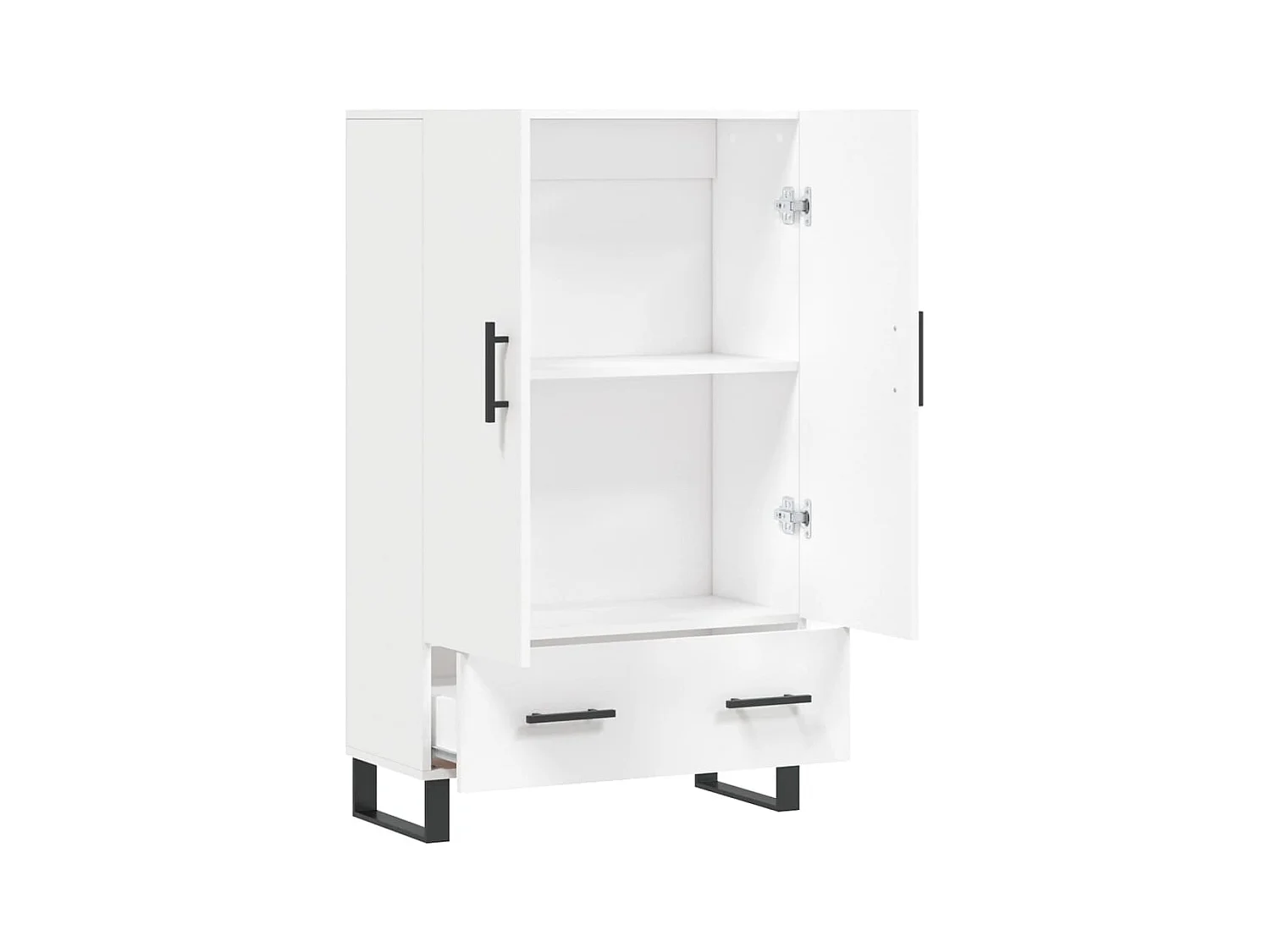 Credenza | Buffet | Armadio Bianca 69,5x31x115 cm in Legno Multistrato