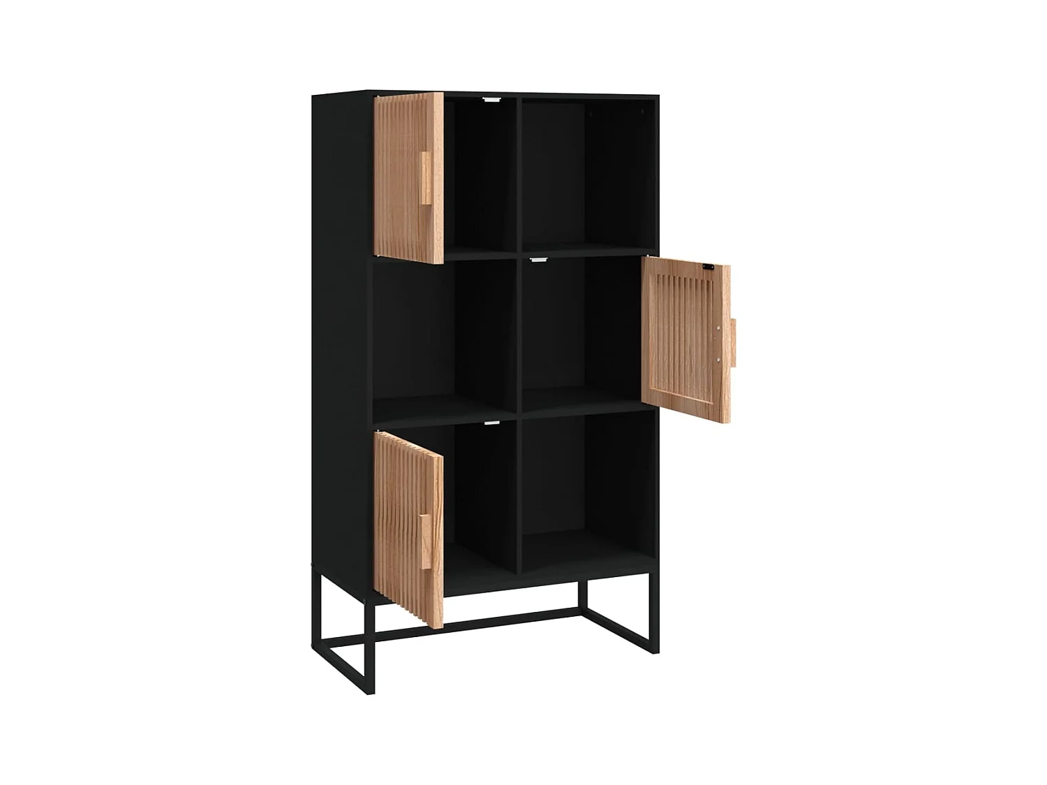 Credenza | Buffet | Armadio Nera 70x35x125 cm in Legno Multistrato