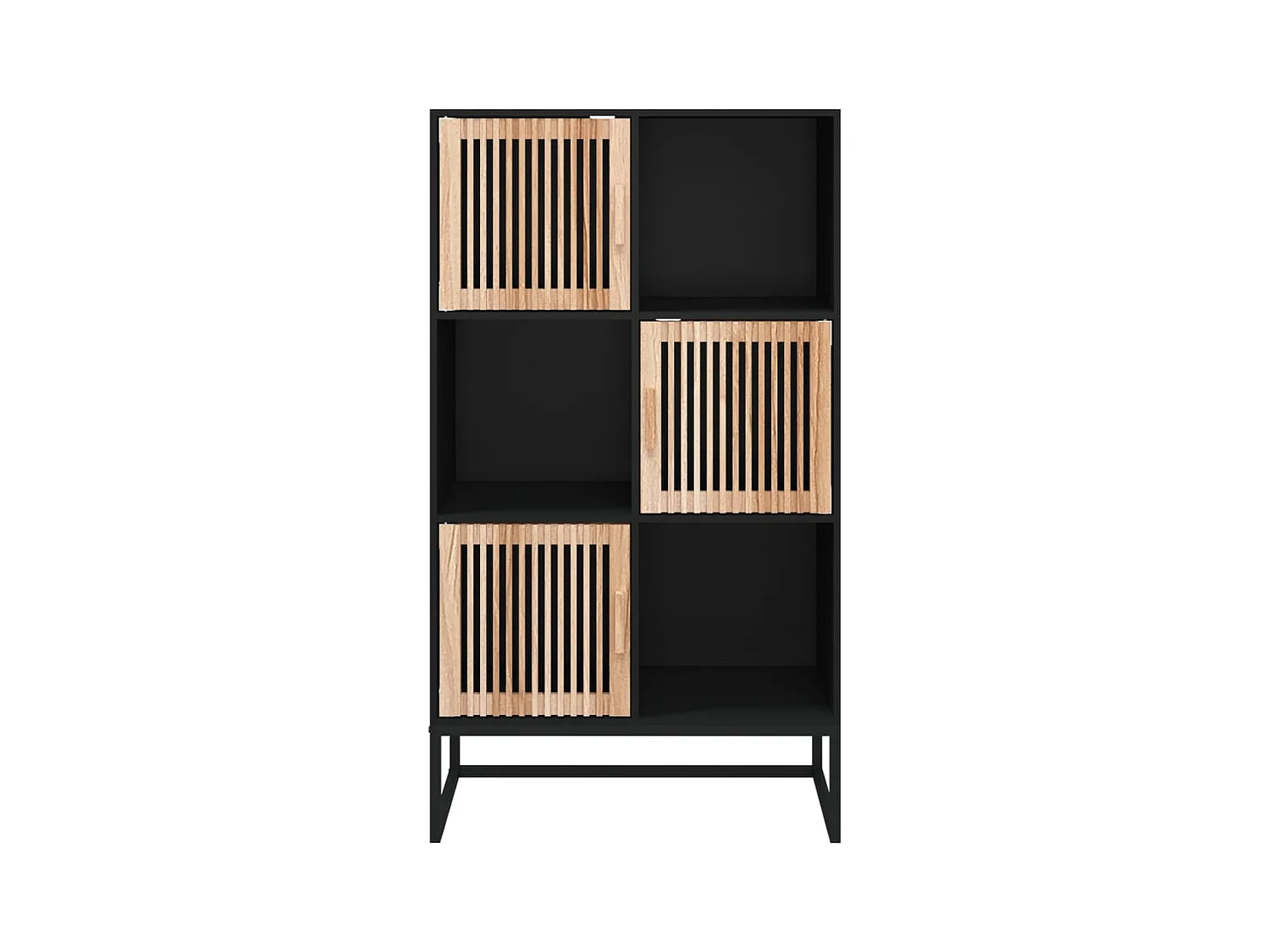 Credenza | Buffet | Armadio Nera 70x35x125 cm in Legno Multistrato