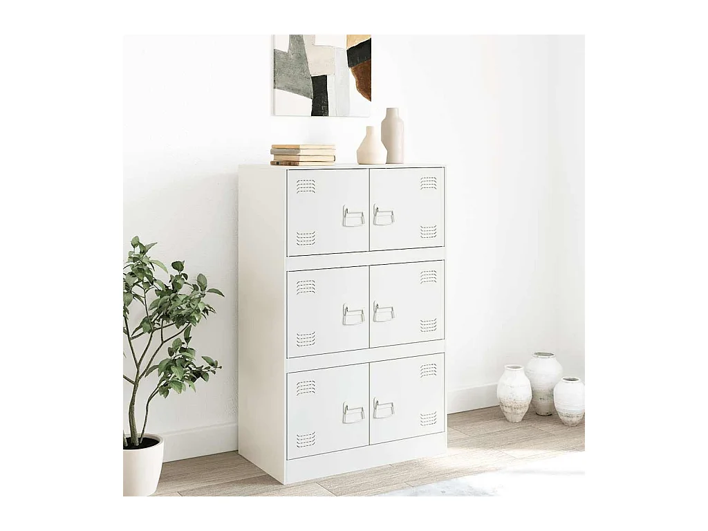 Credenza | Buffet | Armadio Bianca 67x39x107 cm in Acciaio