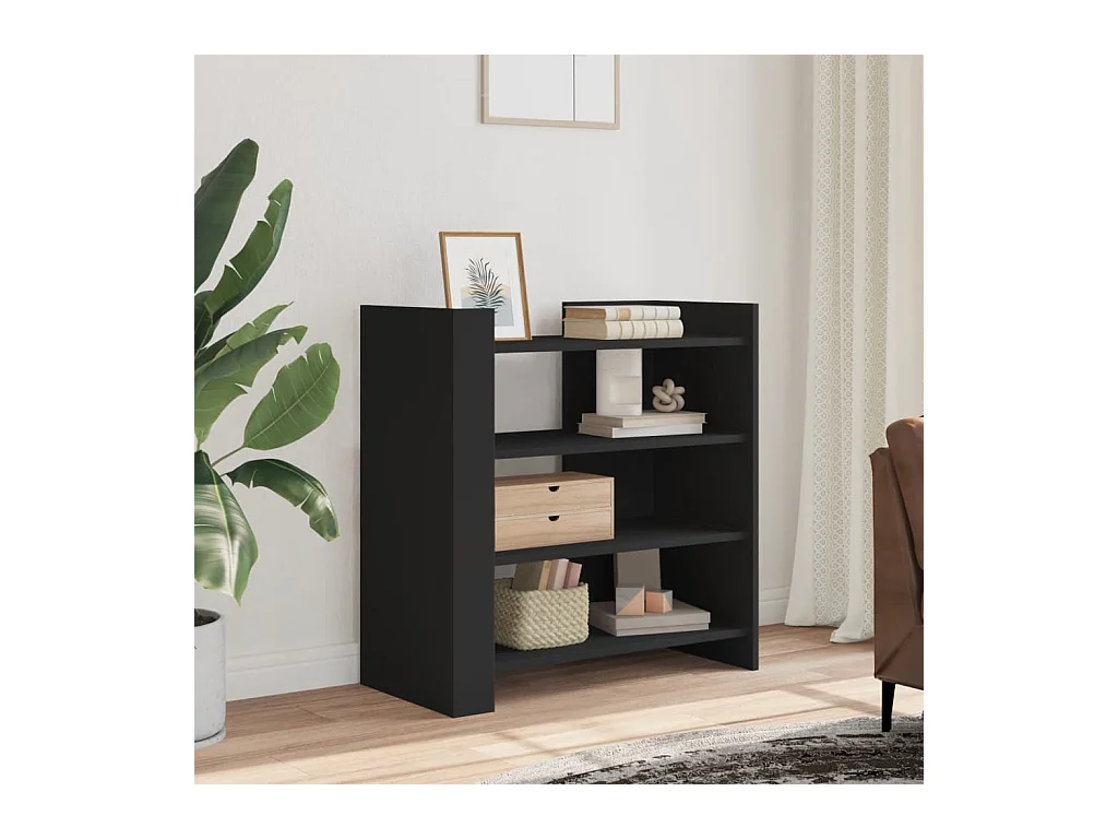 Buffet | Bahut | Meuble de rangement noir 73,5x35x75 cm bois d'ingénierie