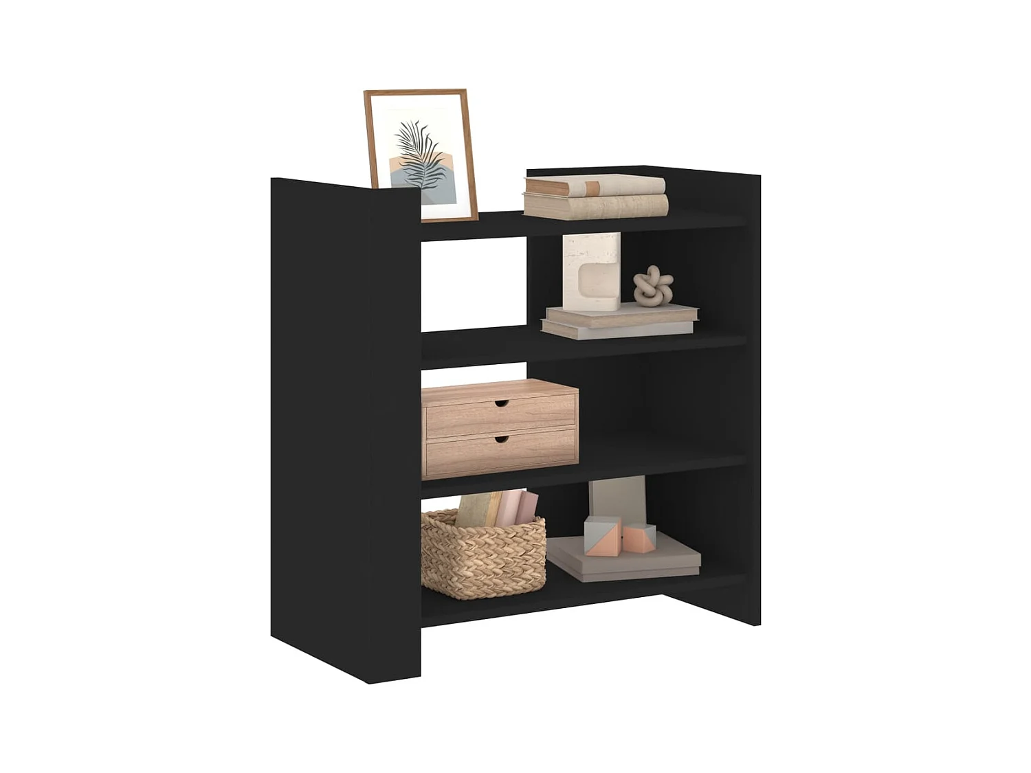 Buffet | Bahut | Meuble de rangement noir 73,5x35x75 cm bois d'ingénierie