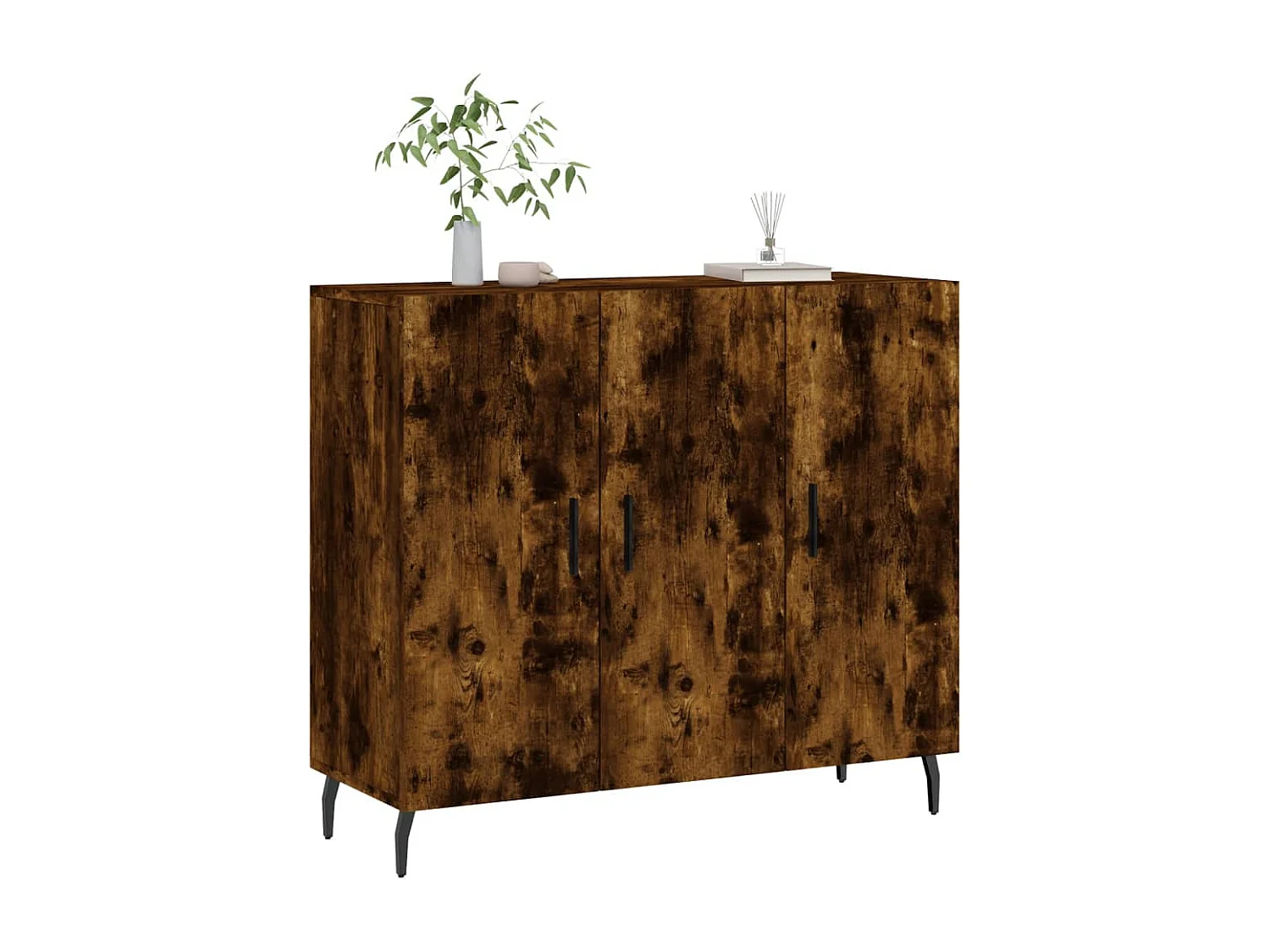 Buffet | Bahut | Meuble de rangement chêne fumé 90x34x80 cm bois d'ingénierie