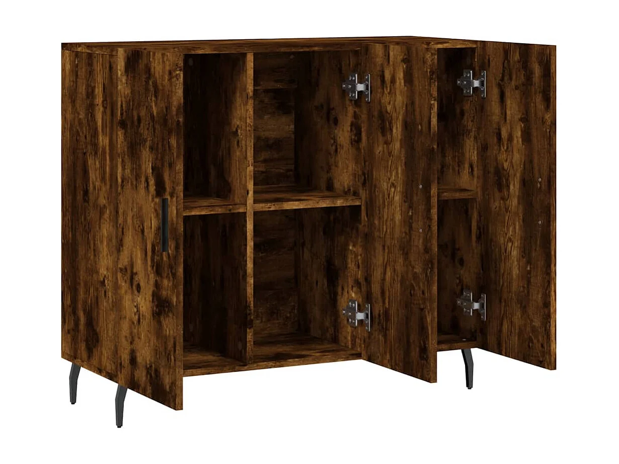 Buffet | Bahut | Meuble de rangement chêne fumé 90x34x80 cm bois d'ingénierie