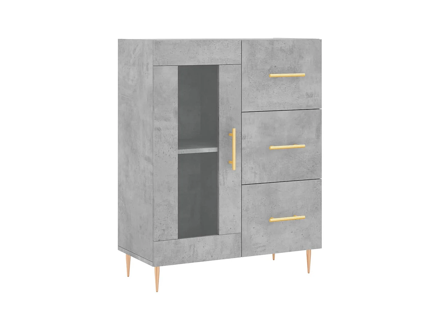 Credenza | Buffet | Armadio Grigio Cemento 69,5x34x90 cm in Legno Multistrato