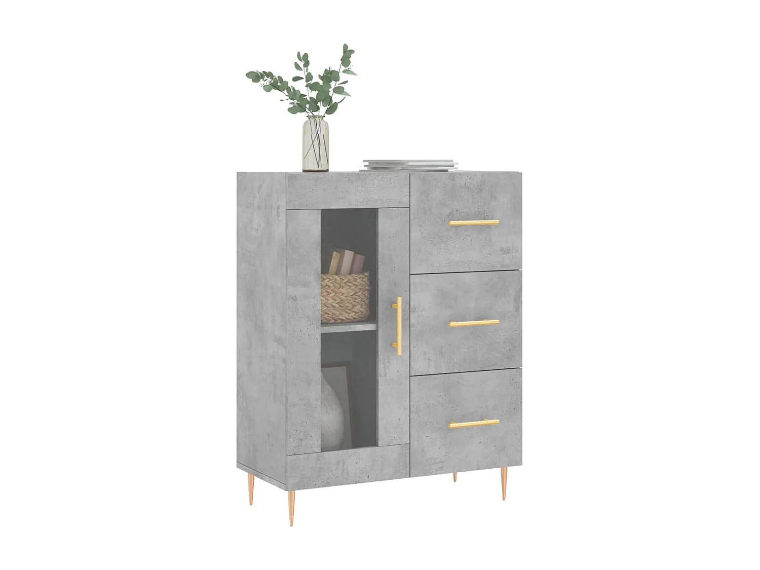Buffet | Bahut | Meuble de rangement gris béton 69,5x34x90 cm bois d'ingénierie