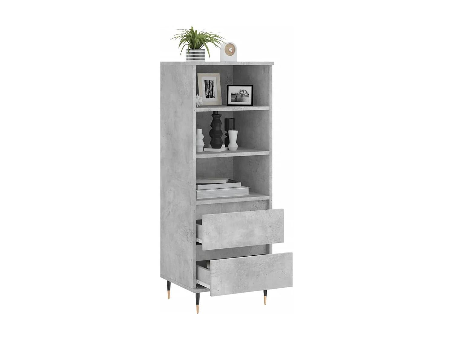 Buffet | Bahut | Meuble de rangement haut Gris béton 40x36x110 cm Bois d'ingénierie