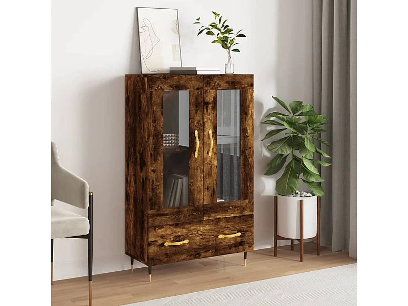 Credenza | Buffet | Armadio Rovere Fumo 69,5x31x115 cm in Legno Multistrato