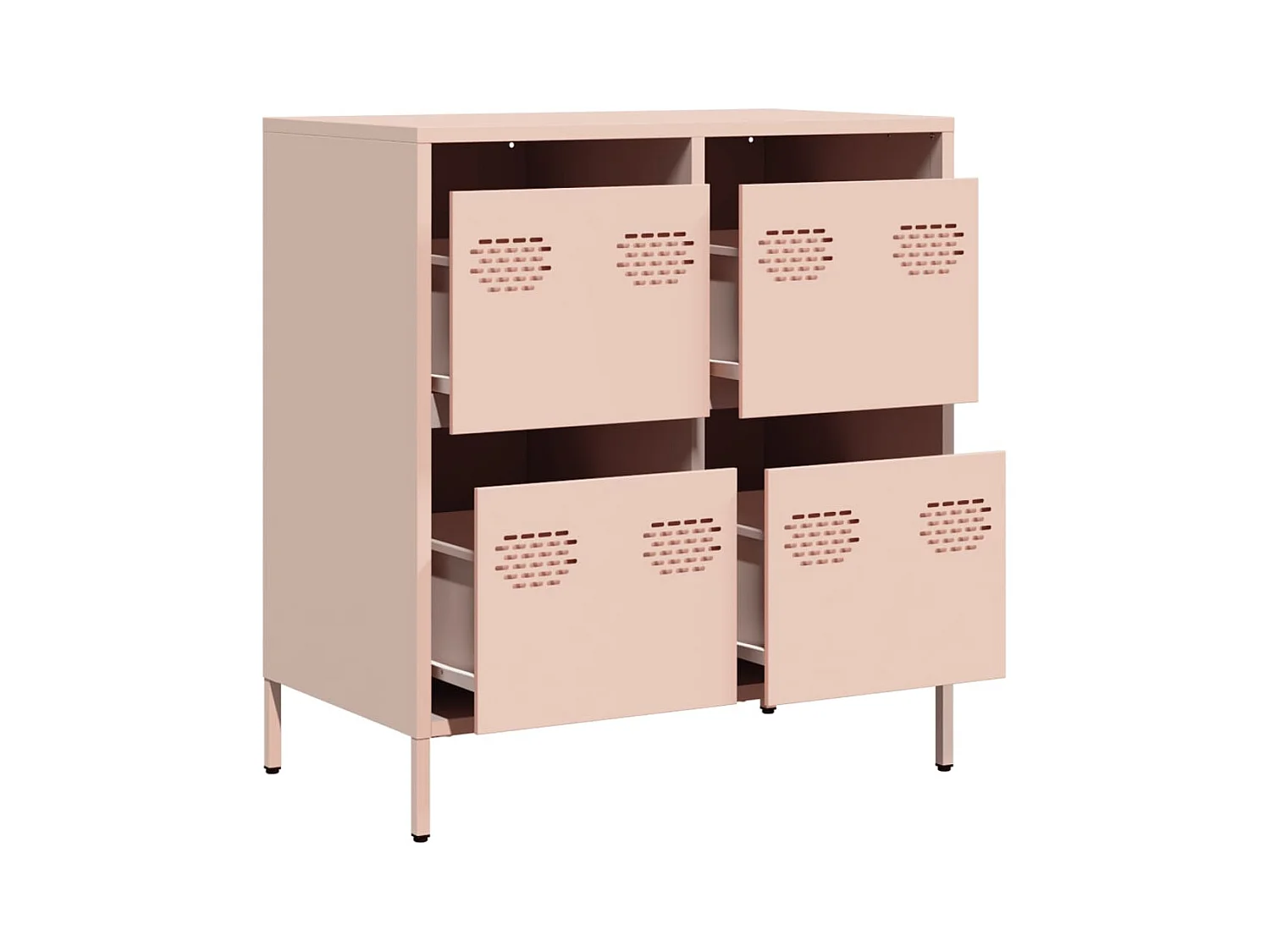 Buffet | Commode à tiroir | Meuble de rangement rose 68x39x73,5 cm acier laminé à froid