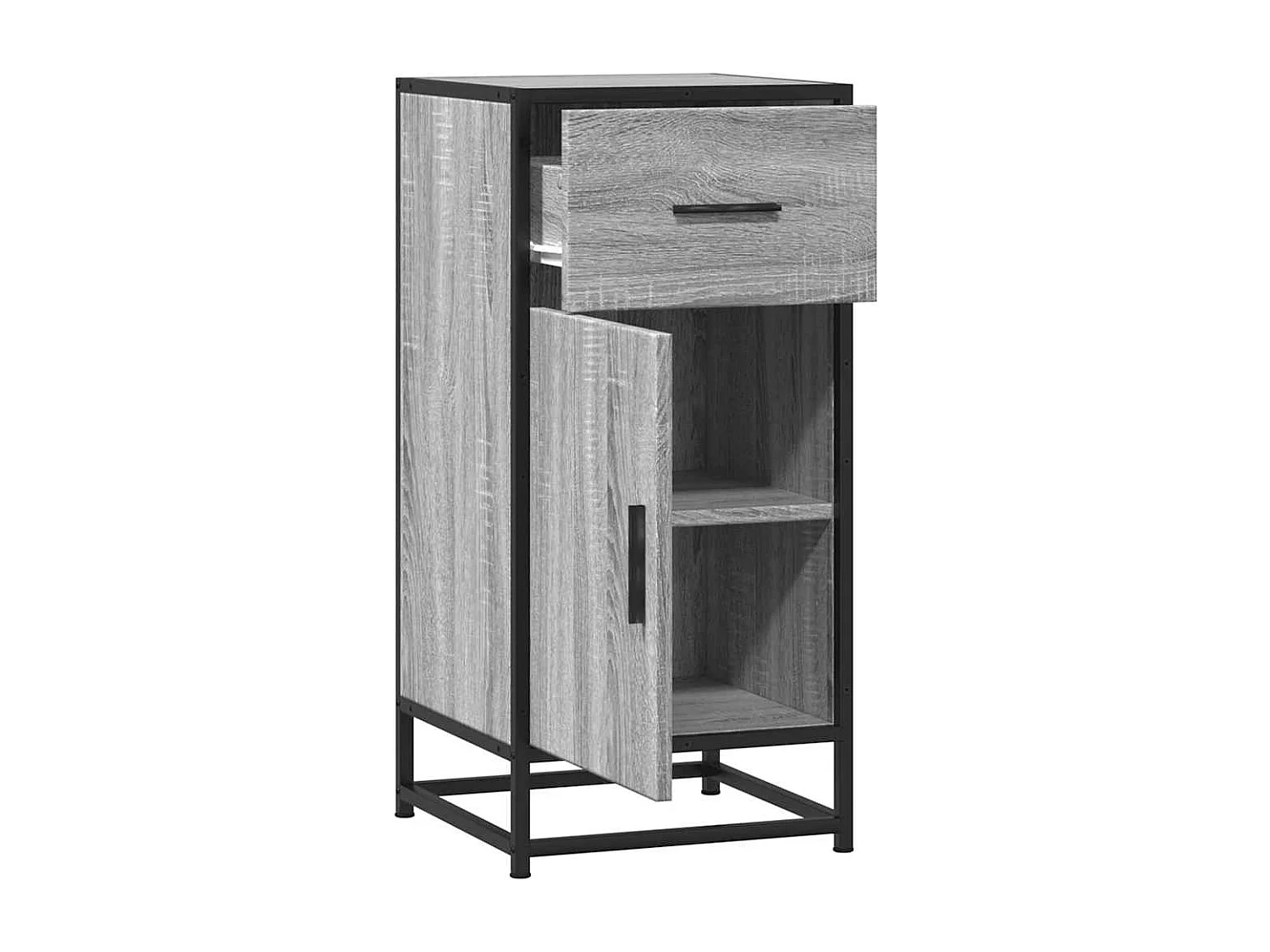 Buffet | Bahut | Meuble de rangement sonoma gris 35,5x35x76 cm bois d'ingénierie et métal