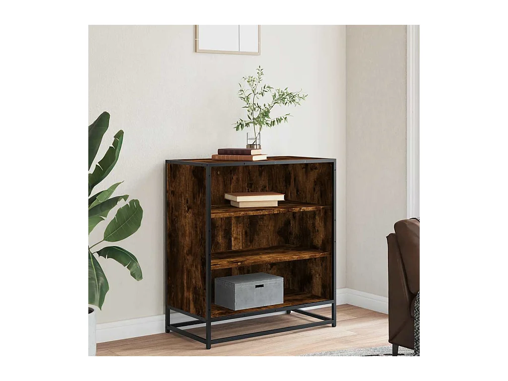 Buffet | Bahut | Meuble de rangement chêne fumé 68x35x76 cm bois d'ingénierie et métal