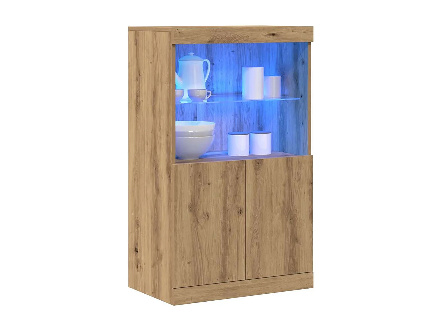 Buffet | Bahut | Meuble de rangement avec lumières LED Chêne Artisan 60x37x100 cm