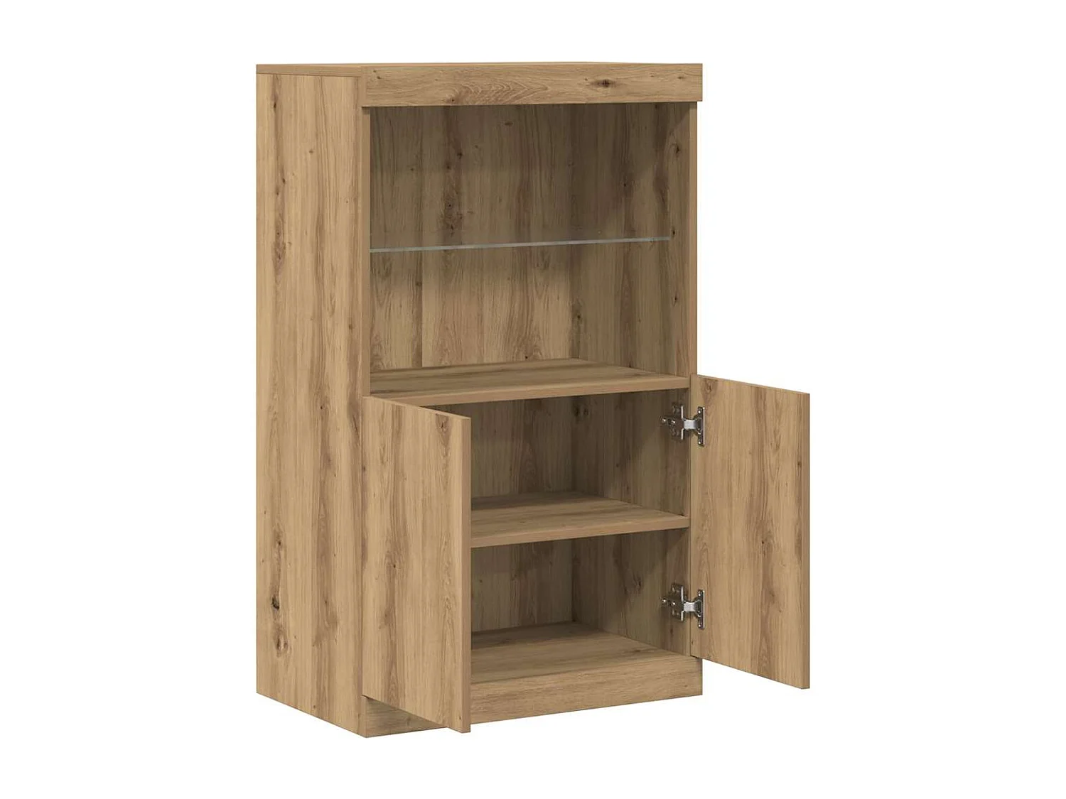 Buffet | Bahut | Meuble de rangement avec lumières LED Chêne Artisan 60x37x100 cm