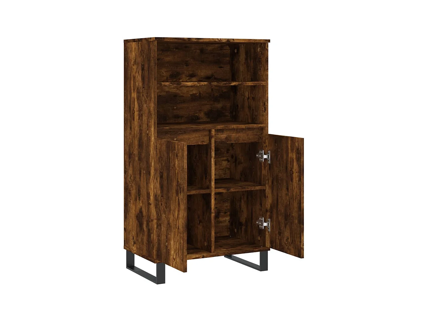 Buffet | Bahut | Meuble de rangement haut Chêne fumé 60x36x110 cm Bois d'ingénierie