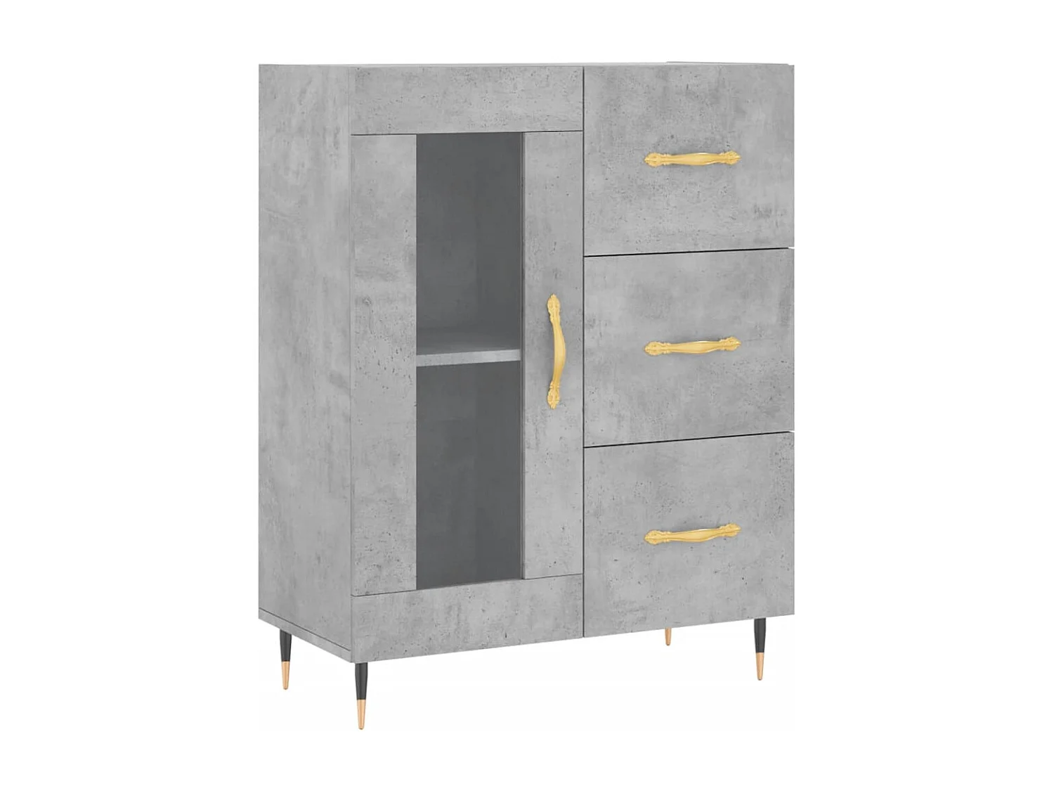 Buffet | Bahut | Meuble de rangement gris béton 69,5x34x90 cm bois d'ingénierie