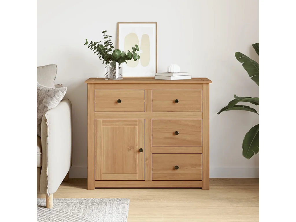 Buffet | Bahut | Meuble de rangement avec tiroirs Panama 93x40x80 cm bois massif de pin