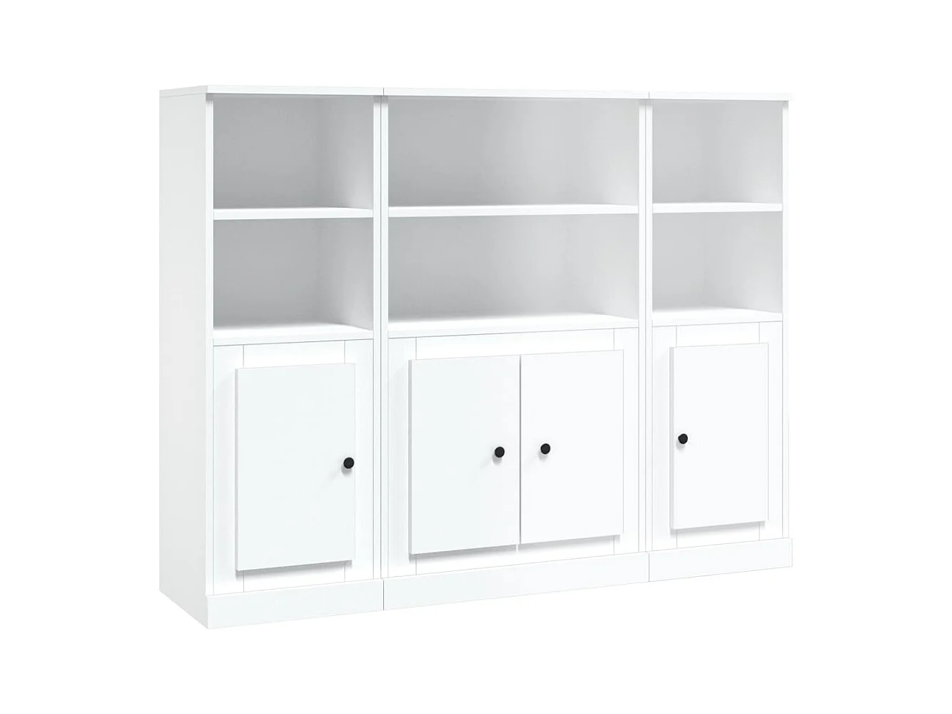 Credenze | Buffet | Armadi 3 pz Bianche in Legno Multistrato