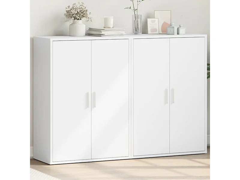 Buffets | Bahuts | Meuble de rangement 2 pcs blanc 60x31x84 cm bois d'ingénierie