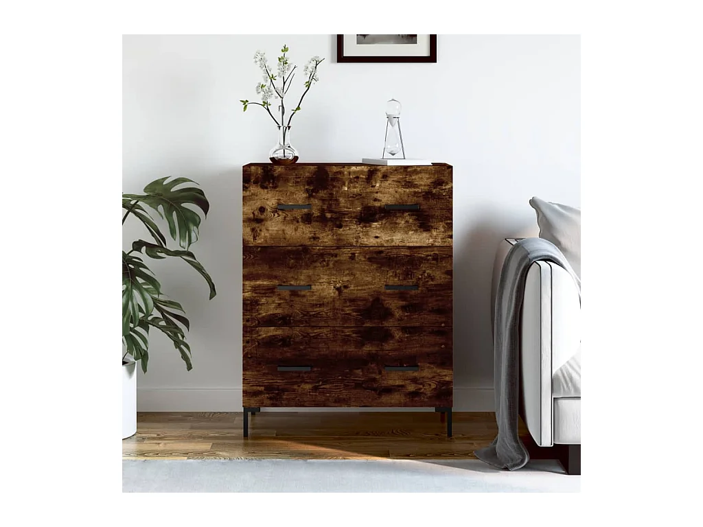 Buffet | Bahut | Meuble de rangement chêne fumé 69,5x34x90 cm bois d'ingénierie